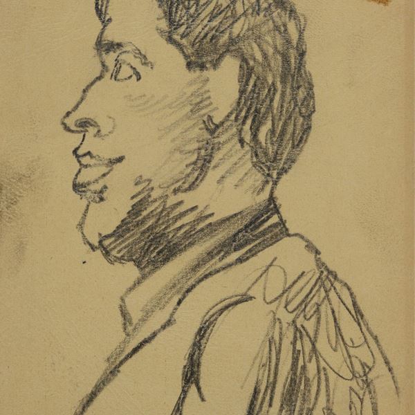 Ottone Rosai : Portrait of the boxer friend  ((1950s))  - Pencil on paper - Auction MODERN  ART - TUSCANY AUTHORS - Galleria Pananti Casa d'Aste