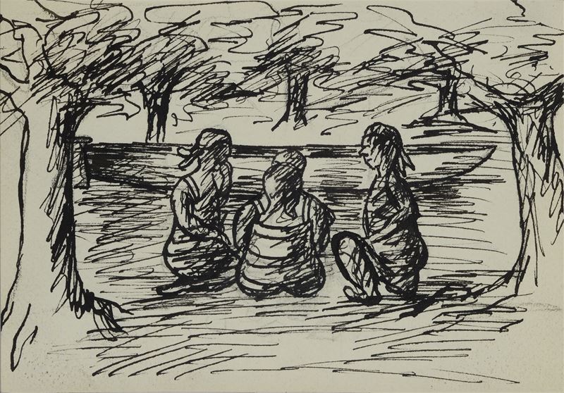 Ottone Rosai - Figure sul Prato (per la Rivista il Bargello)