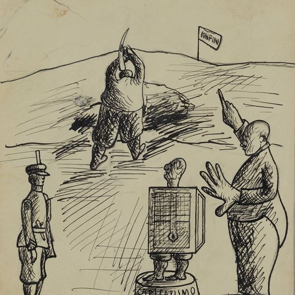 Ottone Rosai : Borders (for the magazine Il Bargello)  (1930)  - cm. 21x15 - Auction MODERN AND CONTEMPORARY ART - II - Galleria Pananti Casa d'Aste