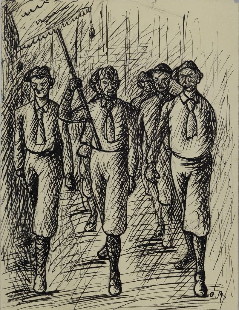 Ottone Rosai - Gruppetto di Camice Nere (per la Rivista il Bargello)