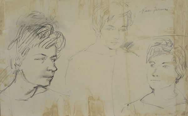 Enzo Faraoni : Study of figures  - Pencil on paper - Auction MODERN AND CONTEMPORARY ART - Galleria Pananti Casa d'Aste