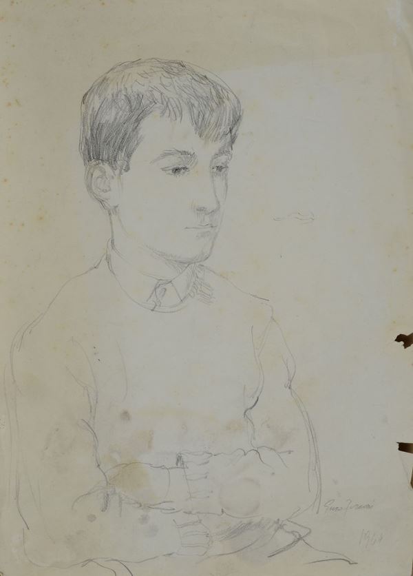 Enzo Faraoni : Ritratto di giovane  (1964)  - Matita su carta - Asta ARTE MODERNA E CONTEMPORANEA - Galleria Pananti Casa d'Aste