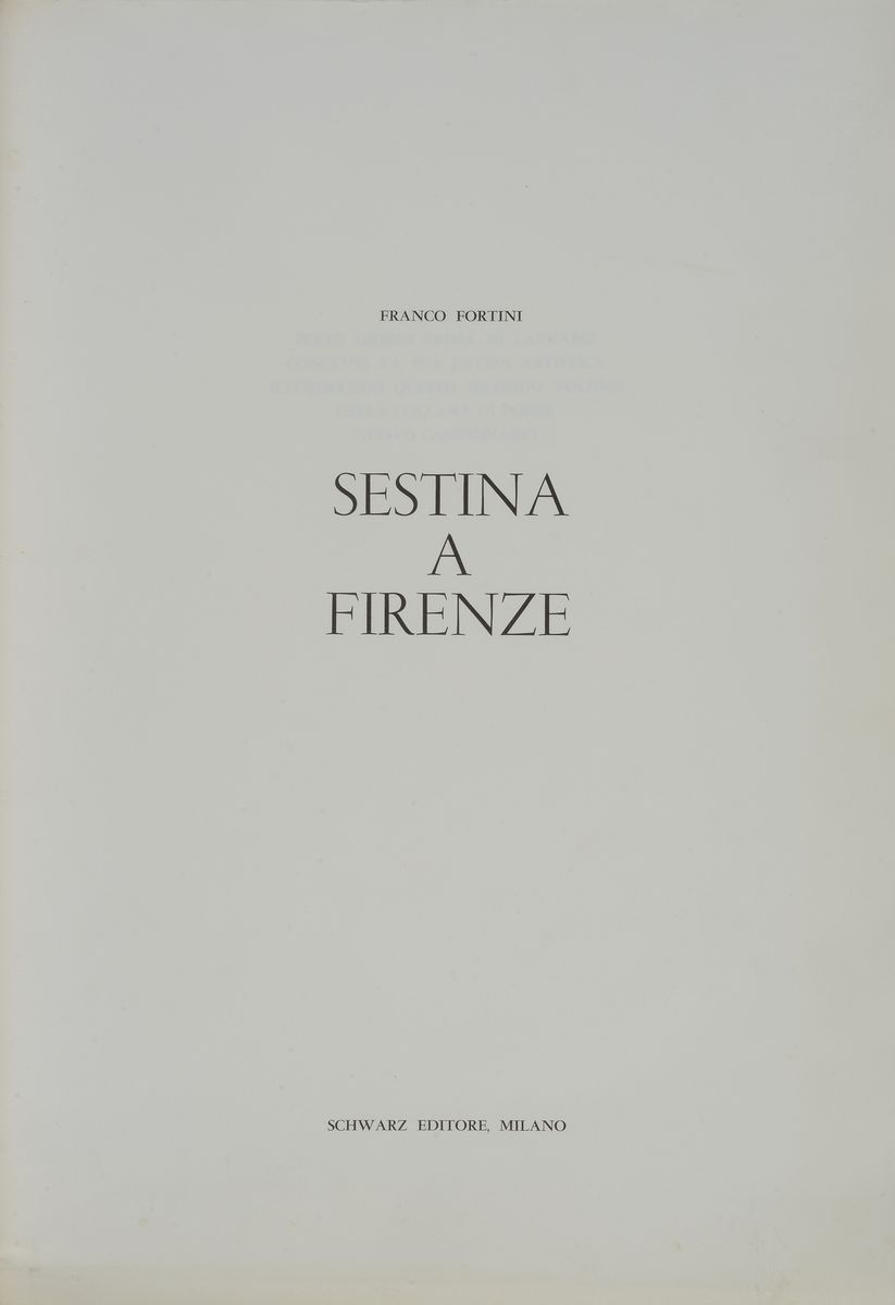 Franco Fortini - Sestina a Firenze