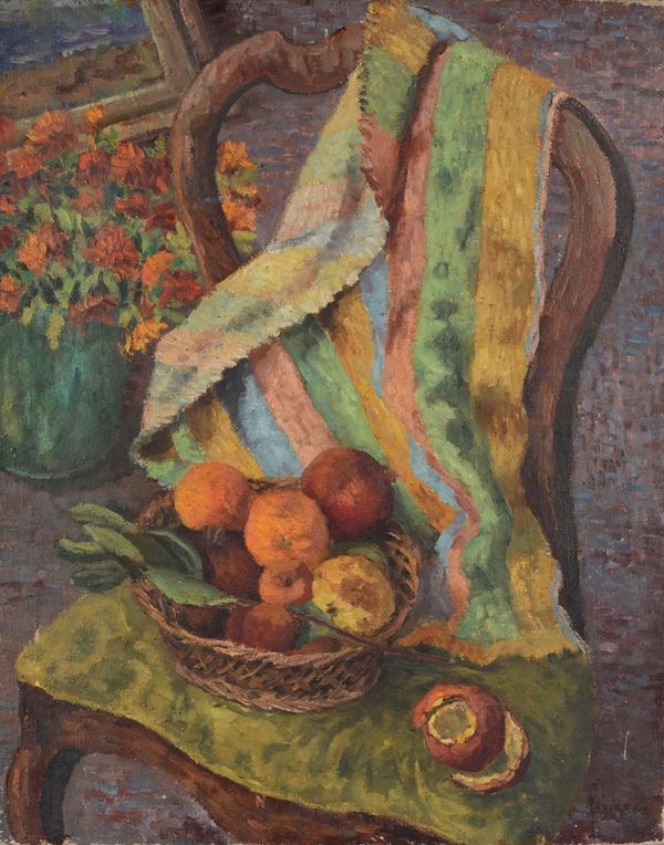 Adriana Pincherle - Still life with drape