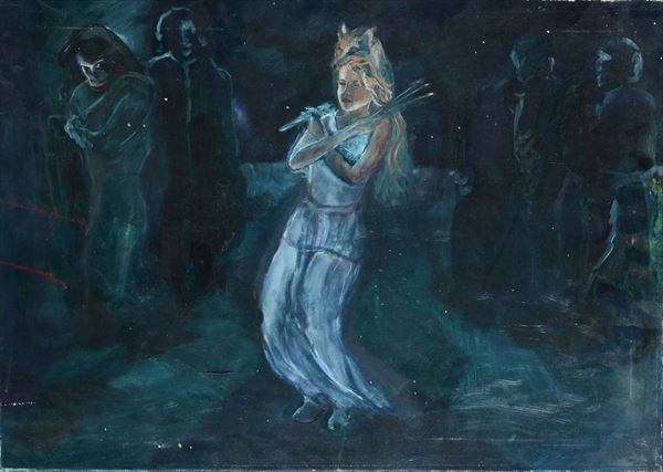 Anonimo, XX sec. - Nocturne with figures