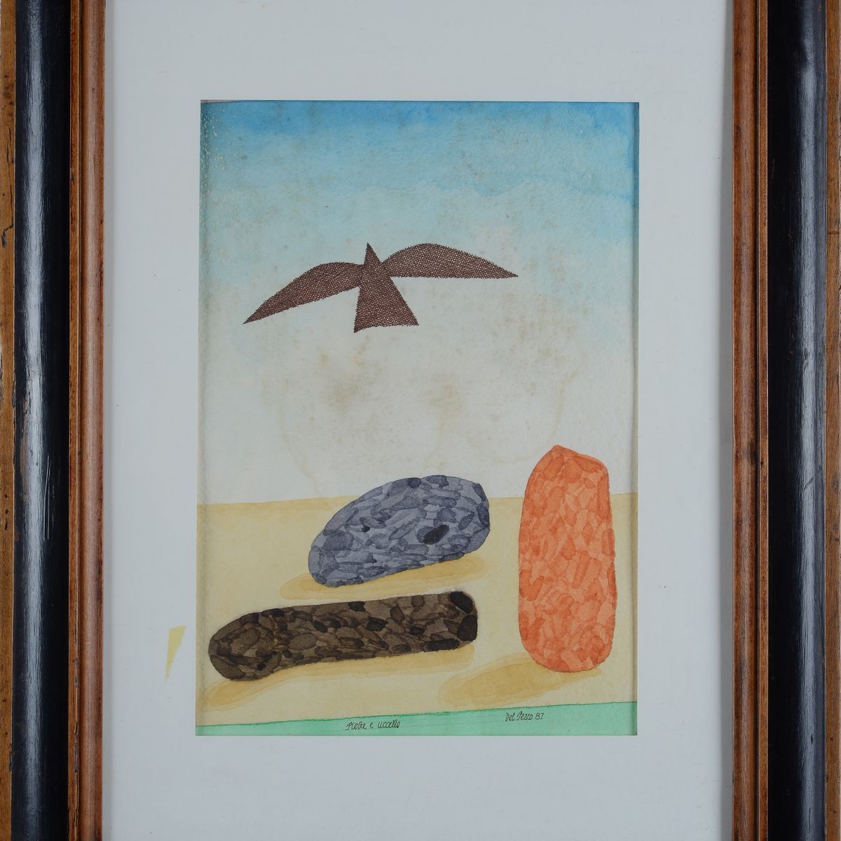 Lucio del Pezzo - Pietre e Uccello