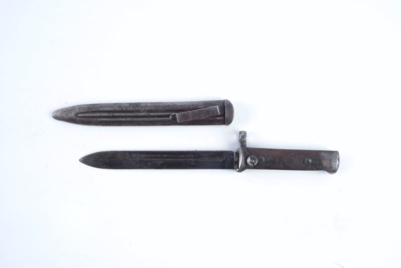 Rarissima Baionetta 1891/38 Pieghevole con Fodero Nervato