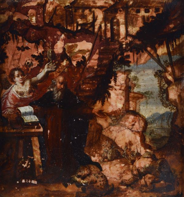 Scuola Fiamminga, XVI sec. - The Temptations of Saint Anthony