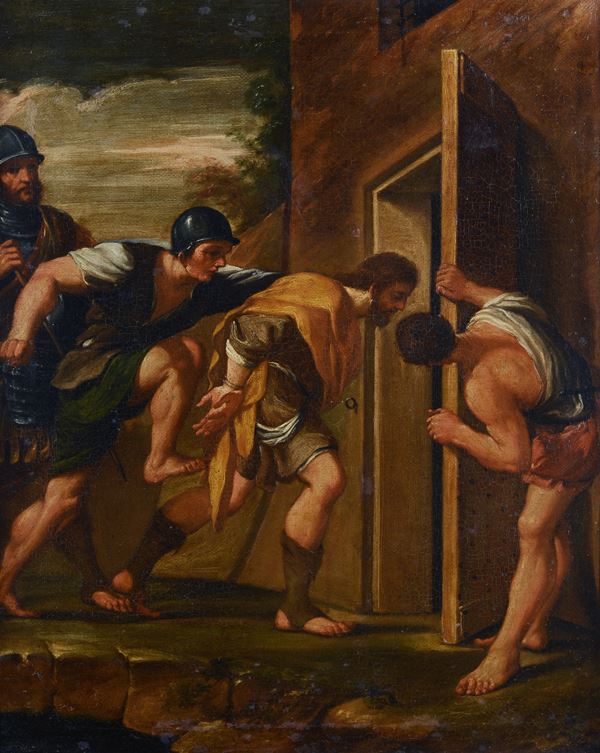 Scuola Emiliana, XVII sec. - San Rocco thrown into prison (copy from the original by Guercino)