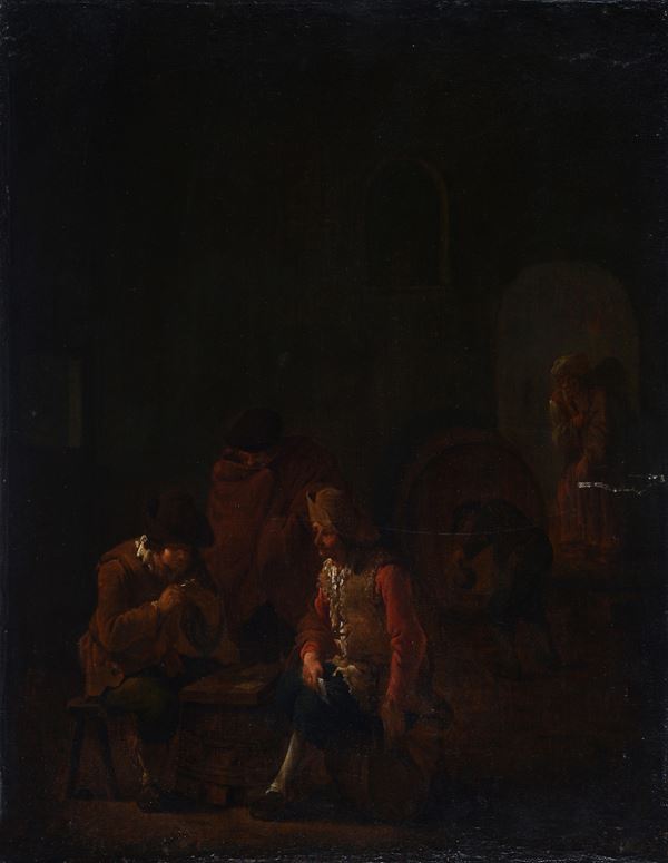Scuola Fiamminga, XVII-XVIII sec. - Figure in taverna