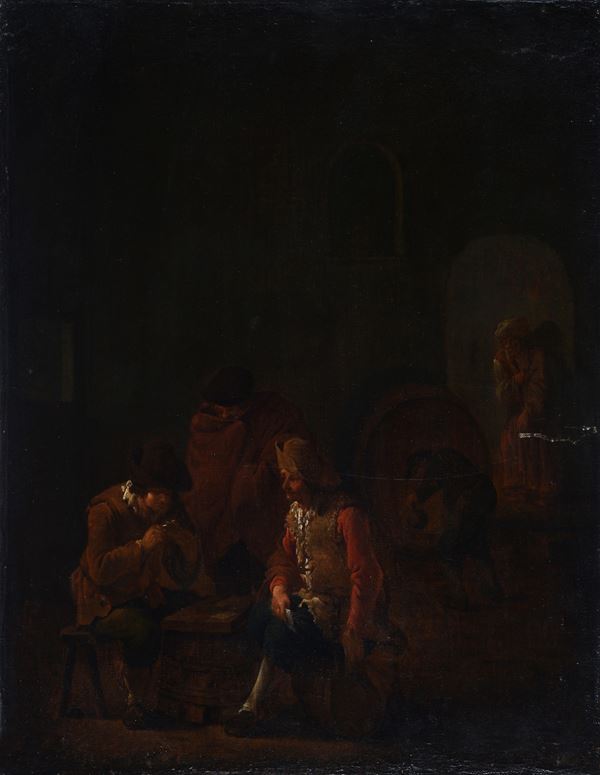 Scuola Fiamminga, XVII-XVIII sec. - Figures in the tavern