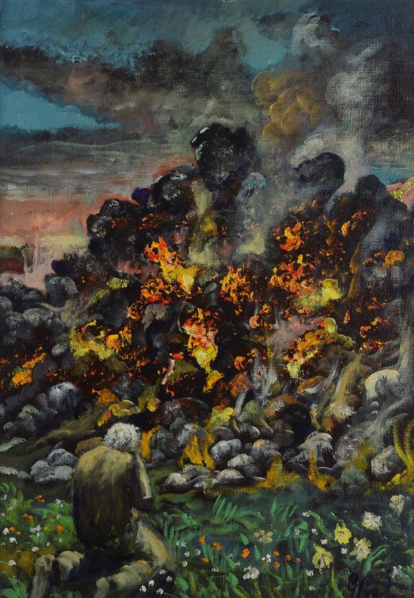Anonimo, XX sec. - Incendio