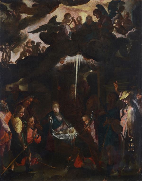 Scuola Fiamminga, XVI-XVII sec. - Natività 