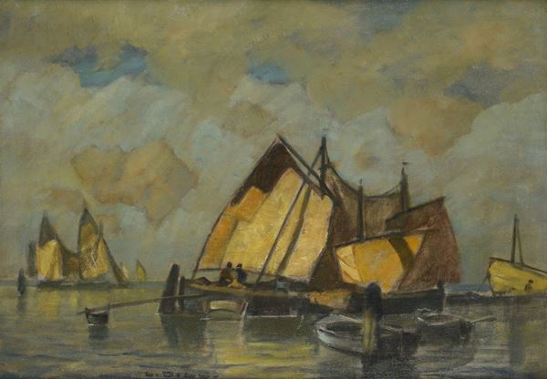Ludwig Dill - Venetian fishing boats