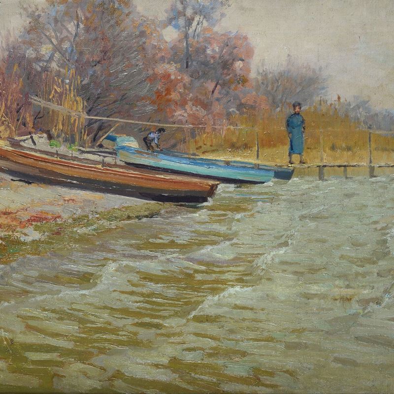 Carl Bossenroth - Barche sulla Spiaggia