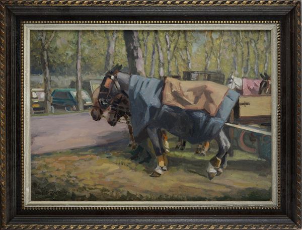 Eugen  Osswald - Horses with chariot