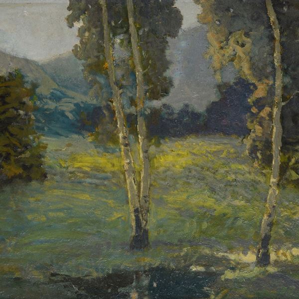 Lajos  Von Horvath - Landscape with birches