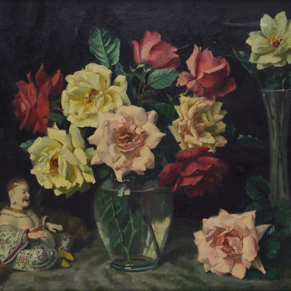 Wenzel Hermann Wendlberger - Vasi di fiori con porcellana cinese