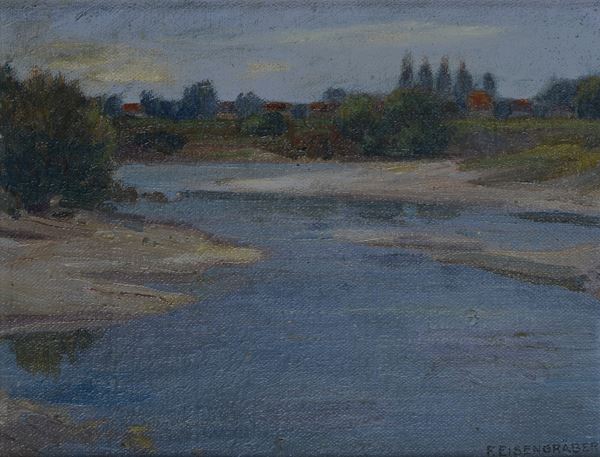 Karl Felix  Eisengr&#228;ber - Paesaggio fluviale 