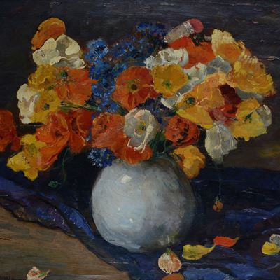 Vaso di Fiori (fronte) - Ritratto di Signora al Mare (verso)