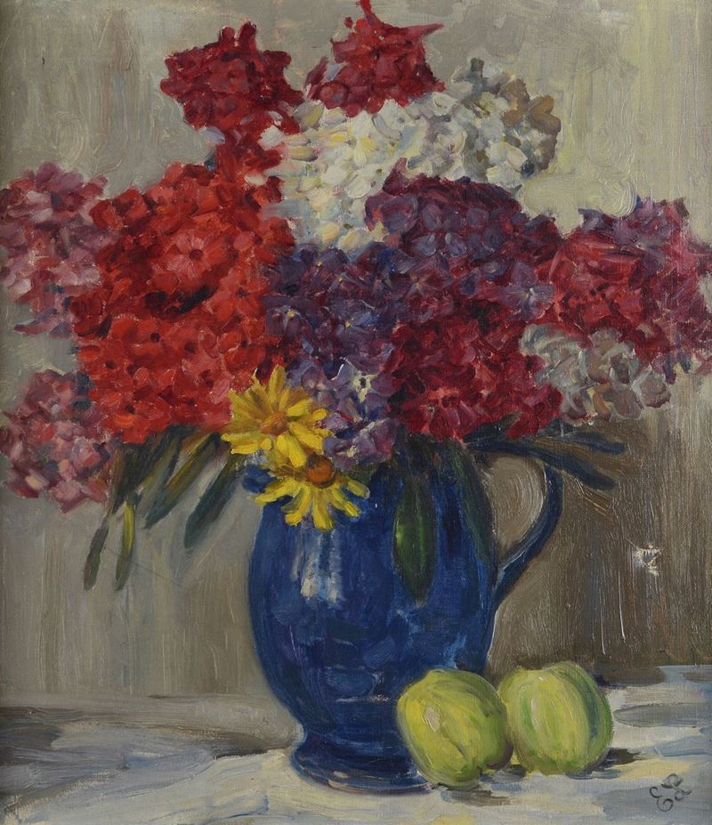 Anonimo, XX Sec. - Vaso di Fiori con Mele
