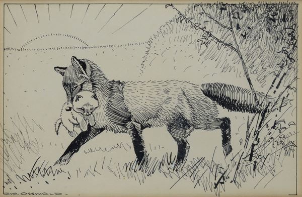 Eugen  Osswald - Fox with puppy