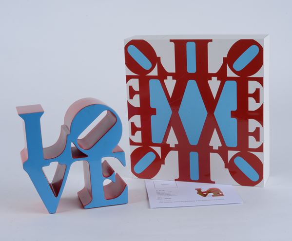 Robert Indiana : American Love  - Painted polystone - Auction MODERN AND CONTEMPORARY ART - III - Galleria Pananti Casa d'Aste