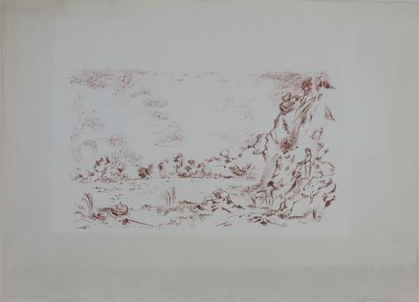 Giovanni Omiccioli : Waterfall  (1963)  - Lithography - Auction GRAPHICS, AND EDITIONS - Galleria Pananti Casa d'Aste