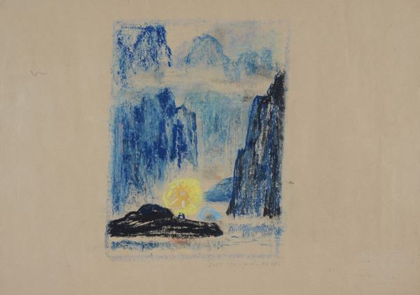 Shen Roujian - Paesaggio (studio per una litografia)