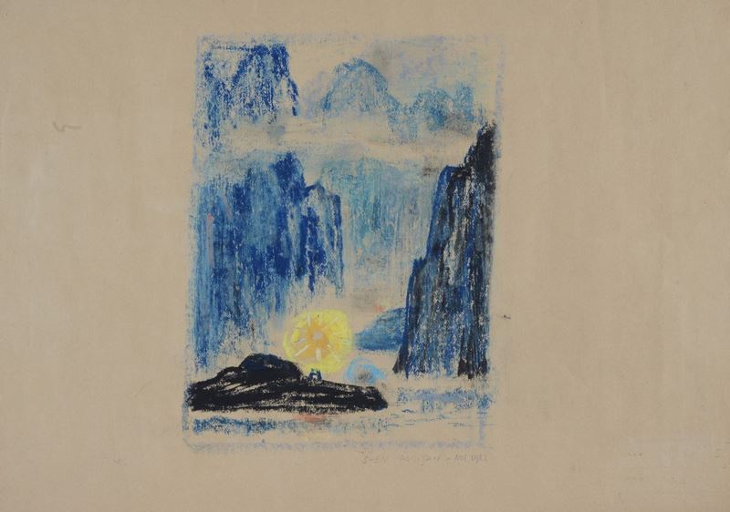 Shen Roujian - Paesaggio (studio per una Litografia)