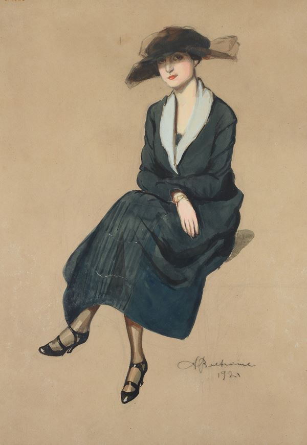 Achille Beltrame - Donna seduta