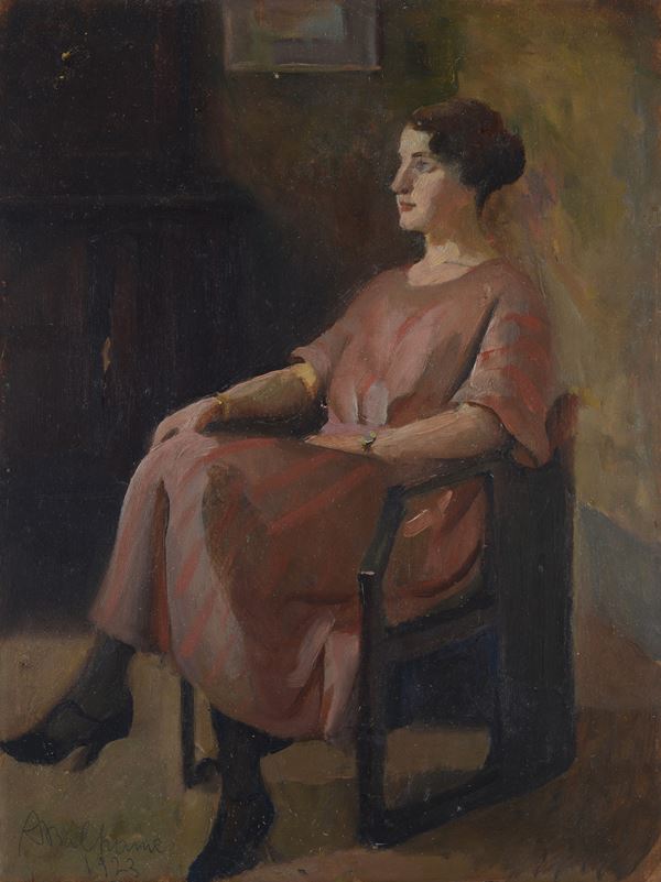 Achille Beltrame - Donna seduta