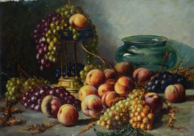 Natura Morta con Pesche e Uva