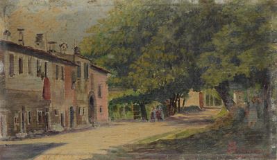 Strada di Campagna con Case