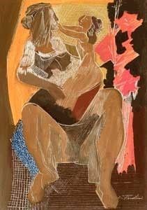 Eugenio Pardini : Maternità  - Affresco su tavola - Auction STORART - ARTE MODERNA E CONTEMPORANEA - IV - Galleria Pananti Casa d'Aste