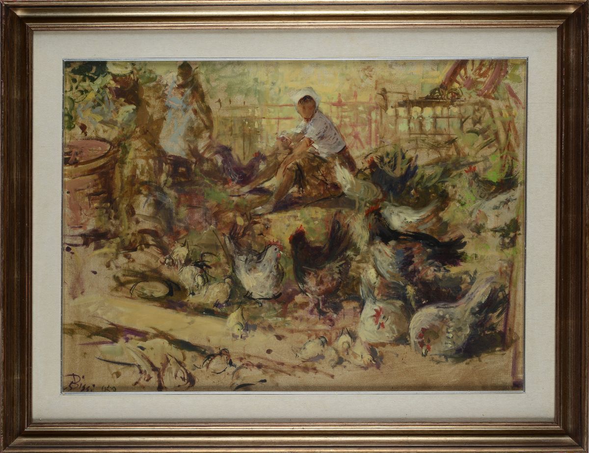 Sergio Bissi Cirno - Contadina con Galline