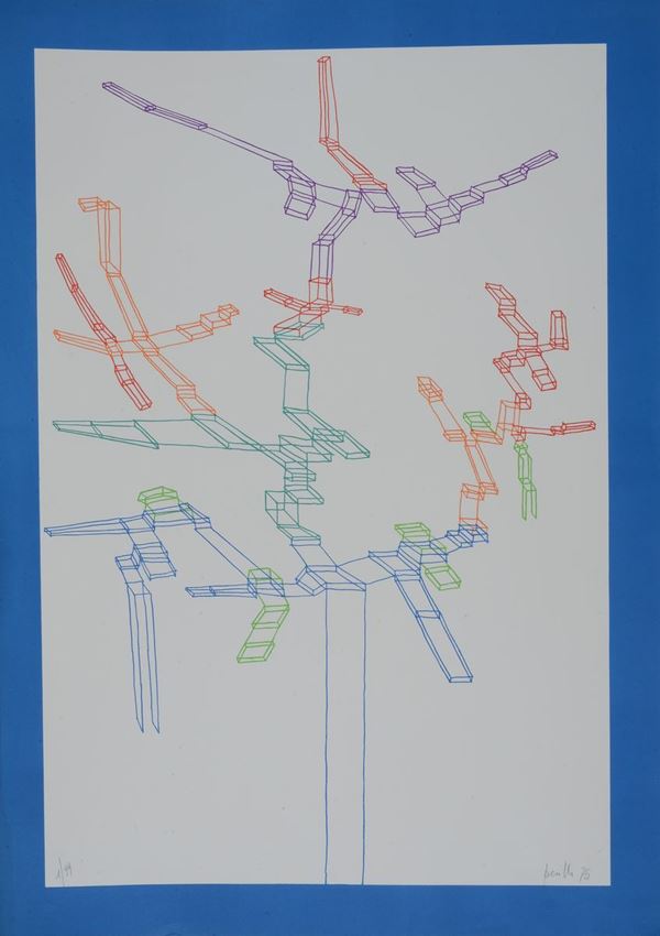 Achille Perilli : systematic 1  (1975)  - Lithography - Auction GRAPHICS, AND EDITIONS - Galleria Pananti Casa d'Aste