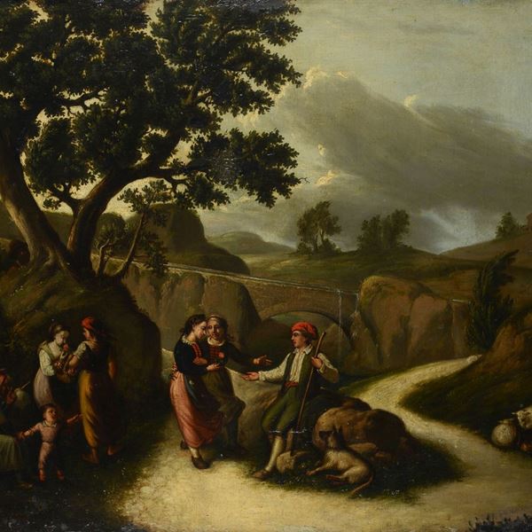 Anonimo, XVIII - XIX sec. - Scena campestre