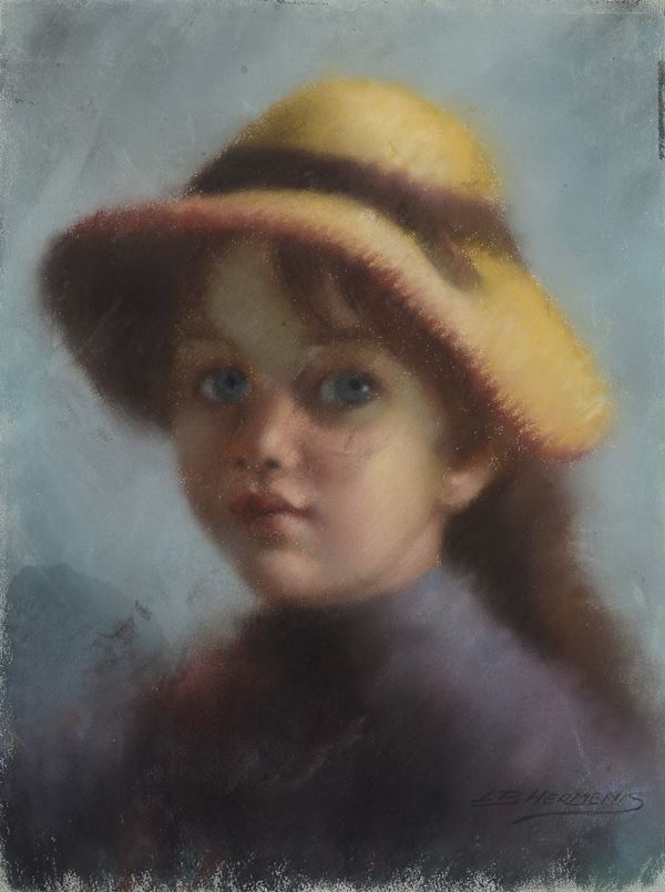 Anonimo, XX sec. - Little girl with hat