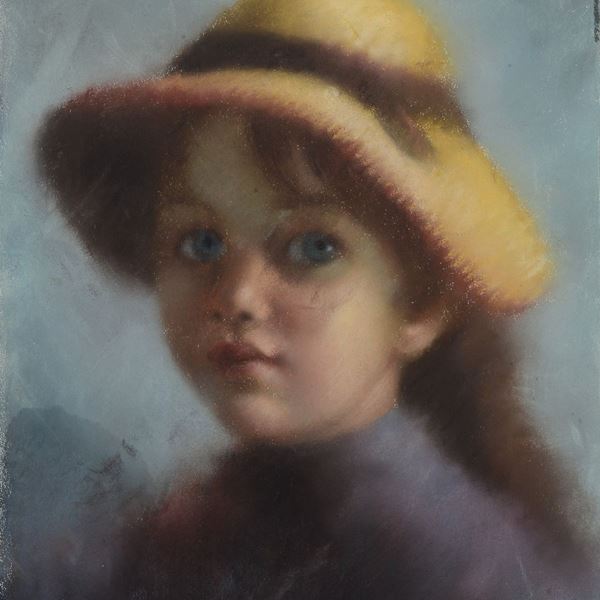 Anonimo, XX sec. - Bambina con cappello