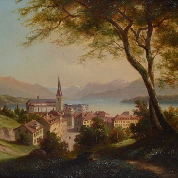 Scuola Tedesca, XIX sec. -  Alpine landscape