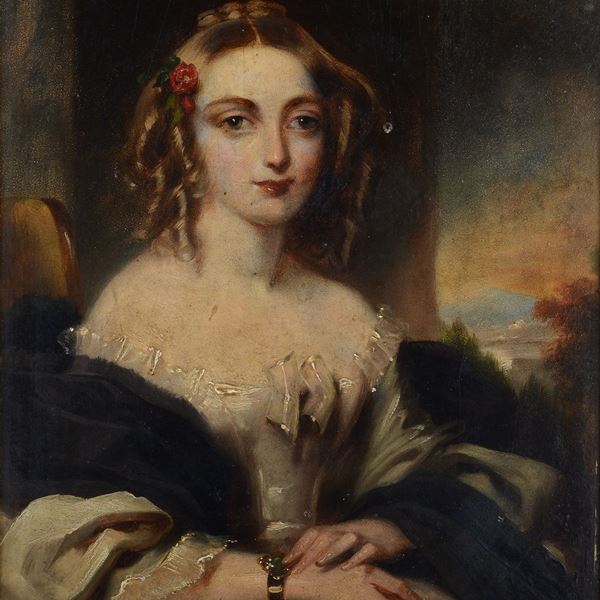 Attr. a Domenico Pellegrini - Portrait of a noblewoman