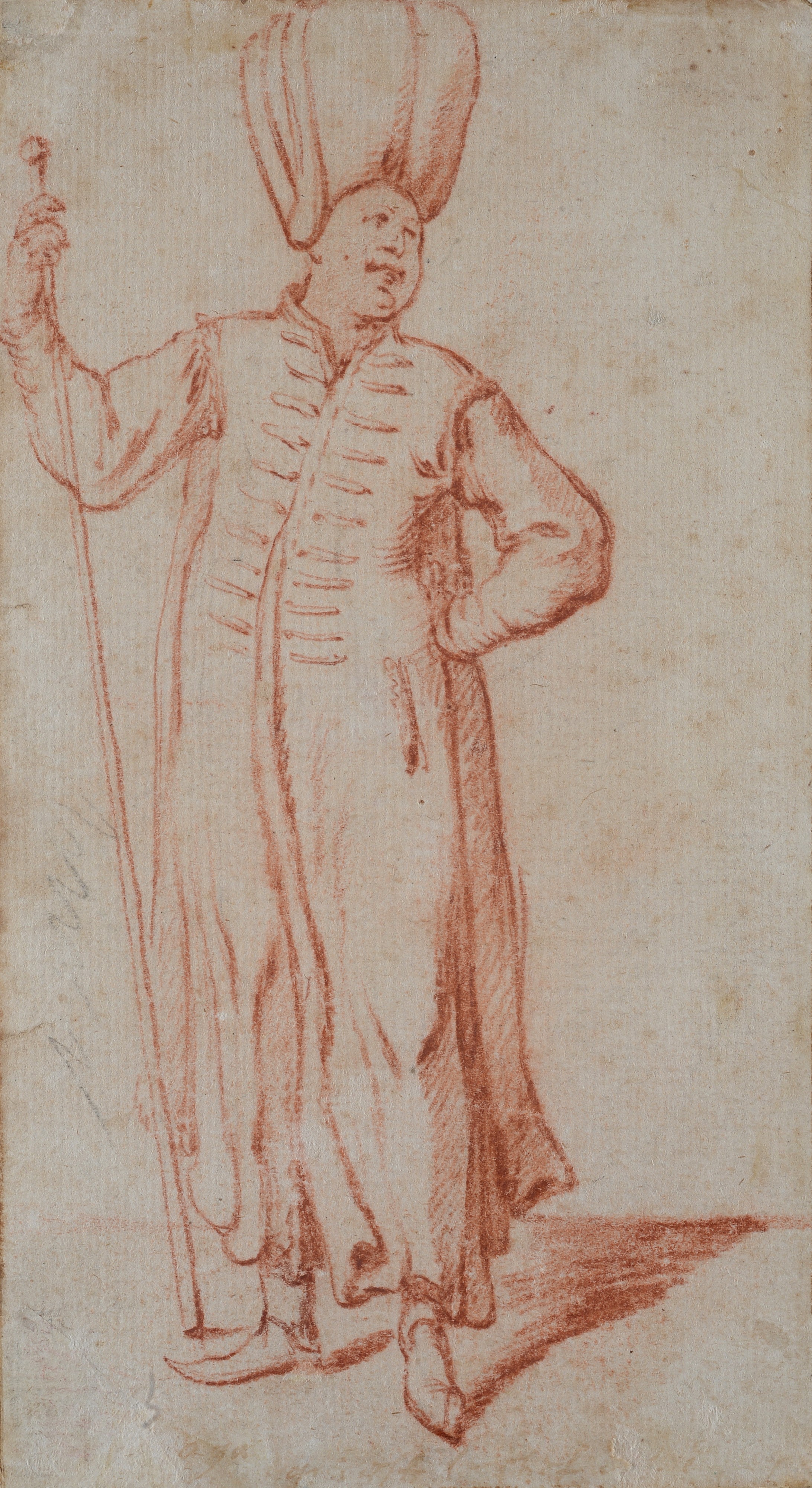 Scuola Italia Settentrionale, XVII Sec. - Coppia di Disegni - Figure All'orientale