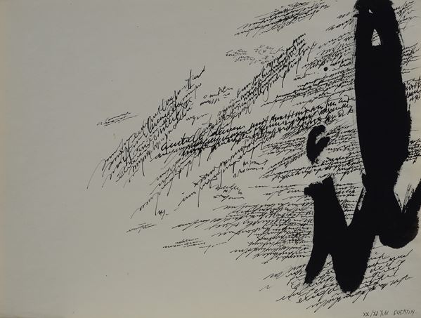 Anonimo, XX sec. : Senza titolo  (1961)  - Inchiostro su carta - Asta ARTE MODERNA E CONTEMPORANEA - Galleria Pananti Casa d'Aste