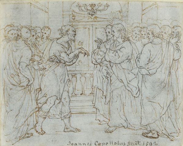 Scuola Genovese, XVI sec. - Guarigione dell'uomo con la mano paralizzata
