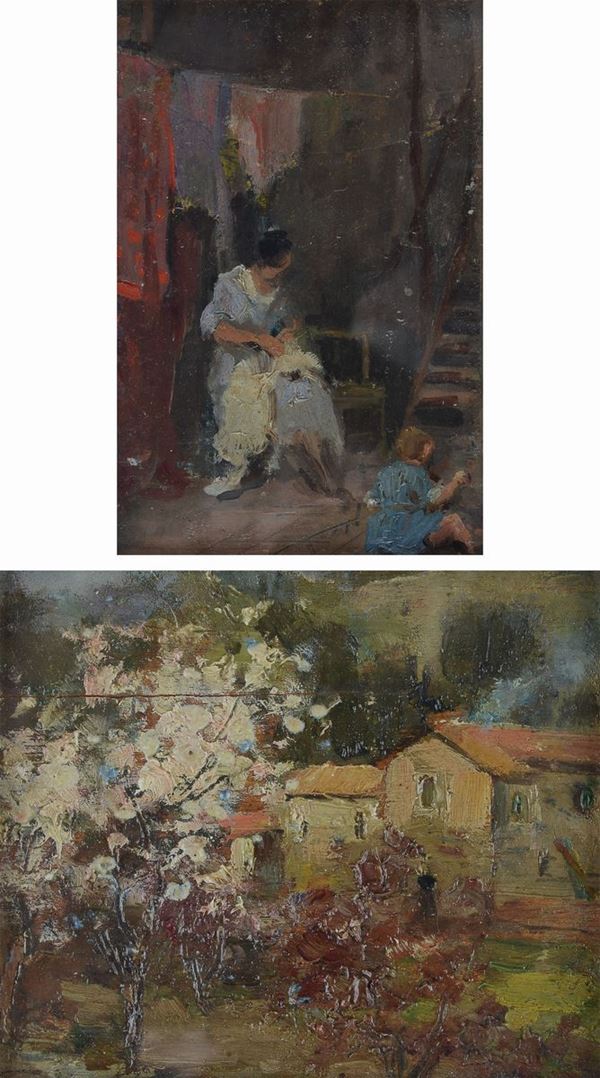 Pacifico Sidoli - Coppia di dipinti