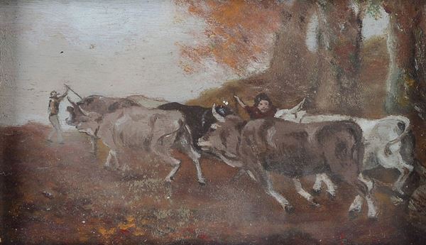 Anonimo, XX sec. - Farmer with oxen