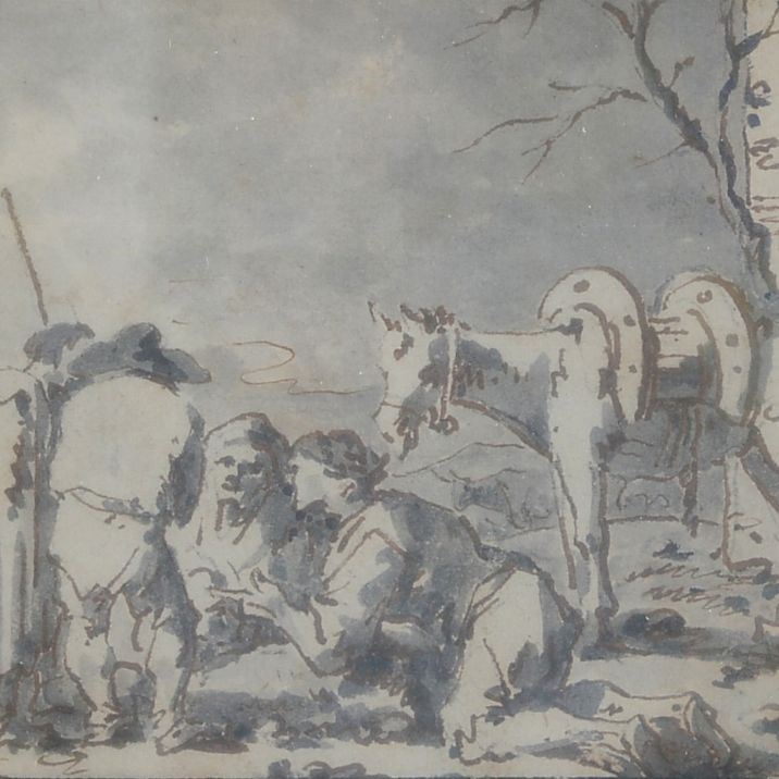 Scuola Veneta, XVIII Sec. - Bivacco di Contadini