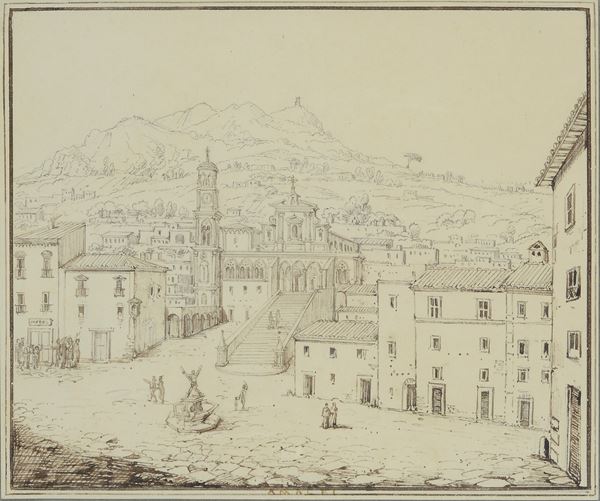 Scuola Italia Meridionale, XVIII - XIX sec. - Veduta di Amalfi