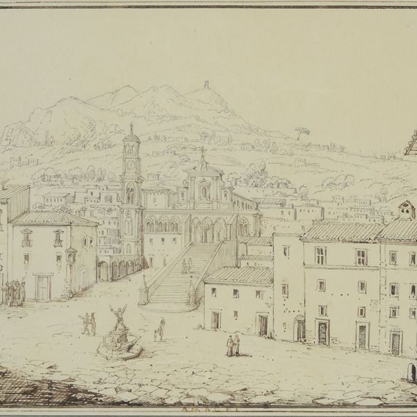Scuola Italia Meridionale, XVIII - XIX sec. - Veduta di Amalfi